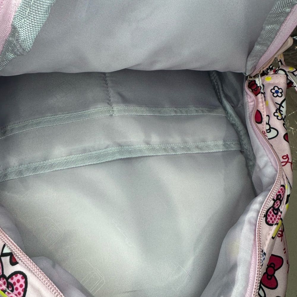 Pale Pink Hello Kitty Full Size Backpack with Bow Print - Picture 6 of 7